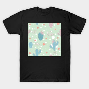 Sweet Cactus Pattern T-Shirt